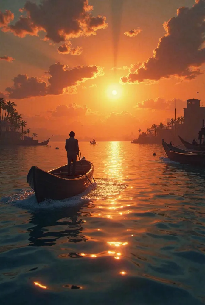  Script video animation for the novel  " Young among the thorns "

The first scene :  Introduction to the novel 
(A panoramic shot of a small boat sailing on the Nile at sunset, the sunlight reflected on the water )
the narrator ( In a calm and deep voice ...