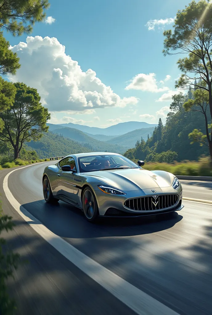 A car driving smoothly on a road
