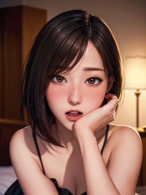 one woman、Height: 160cm、45 years old、wide hips、sexy outfit , (((busty:0.5)))、forehead, slicked back hair、bob cut hair,
(((masterpiece))), (( Highest quality)), (( exhaustive)), (( ultra-realism )), ,  mature woman,  high image quality   ,  's illustration ...