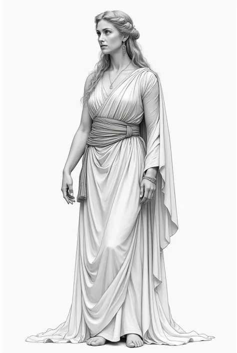 Sketch your proposed designs for the costumes, props, and accessories for the actors of the Greek drama of medea, no human just the clothes and props and accessories no color and just sketch like pencil