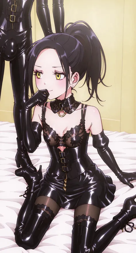 small bust、delicate、 slim figure、standing、full body、erect nipples、Sheet Cutting 、  wariza、 (bulge:1.4), covered testicles、bulge、coral in the role of a girl、red leather collars are handed to viewers:1.8、Bondage、 queen、spouse、(((One Girl)))、(((Alone:1.8)))、(...