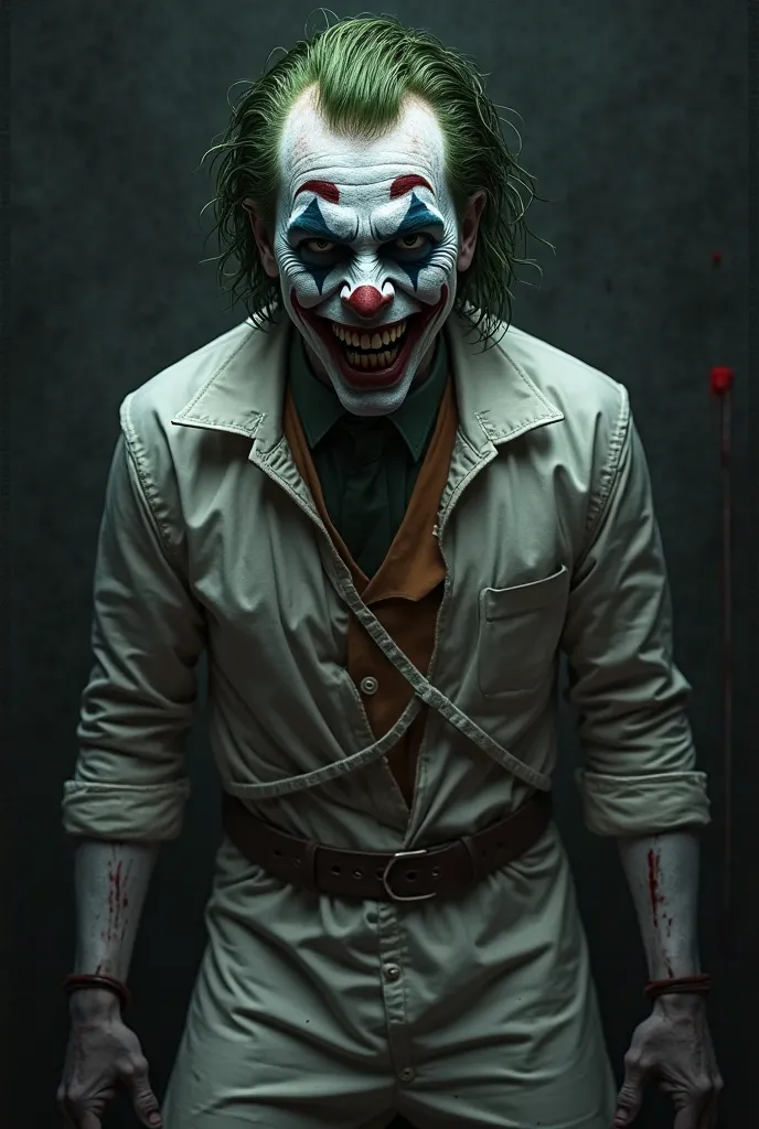 Image of the joker wearing a straitjacket 