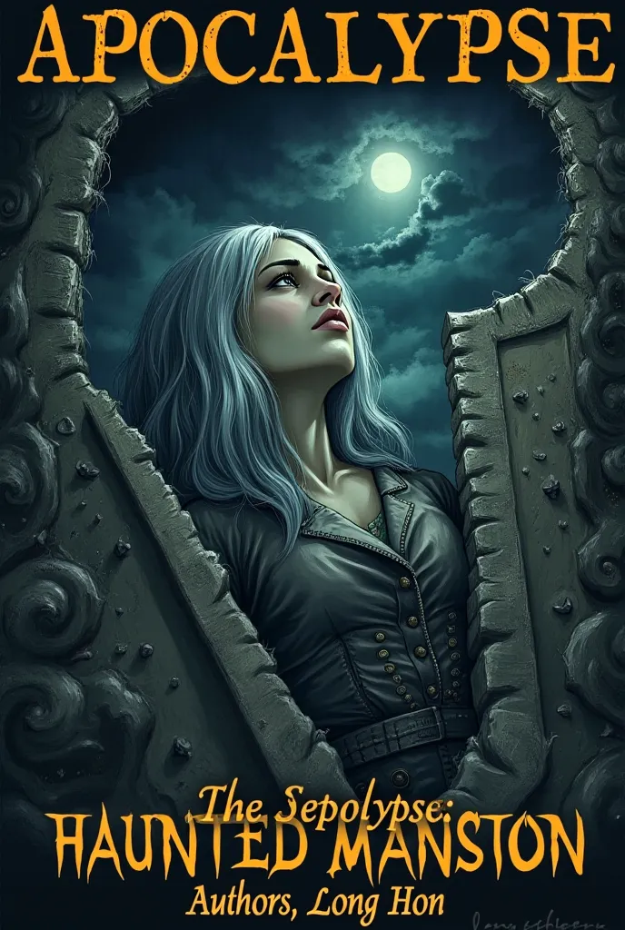 Get ideas and content, inspiration like this Create a title story cover
Apocalypse: Haunted Mansion
Take the view from the coffin looking up at, like the reader lying in the coffin and looking up at the heavenly fathers, the roof of the great mansion that ...