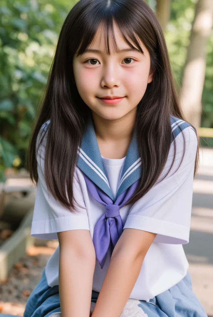 Smile Japanese cute junior loli Young girl, (((age 6))), (freckles:0.7), (realistic skin texture), highly detailed, ultra high quality, Naked, medium breasts, pinkish-white skin, standing, long hair, Full body 