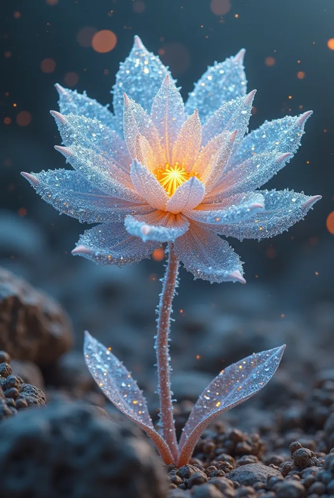 A flower that sparkles with iridescent frost even in blazing heat.