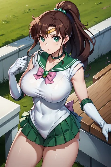 See your viewers, Take a look at this、looking at the camera、sailor jupiter、are standing、Hmph ,  thigh opening 、 spread your legs、 beautiful脚、 raises a leg 、face exposed to light、bright eyes、vivid eyes、clear contours、clear contours、clear contours、detailed c...