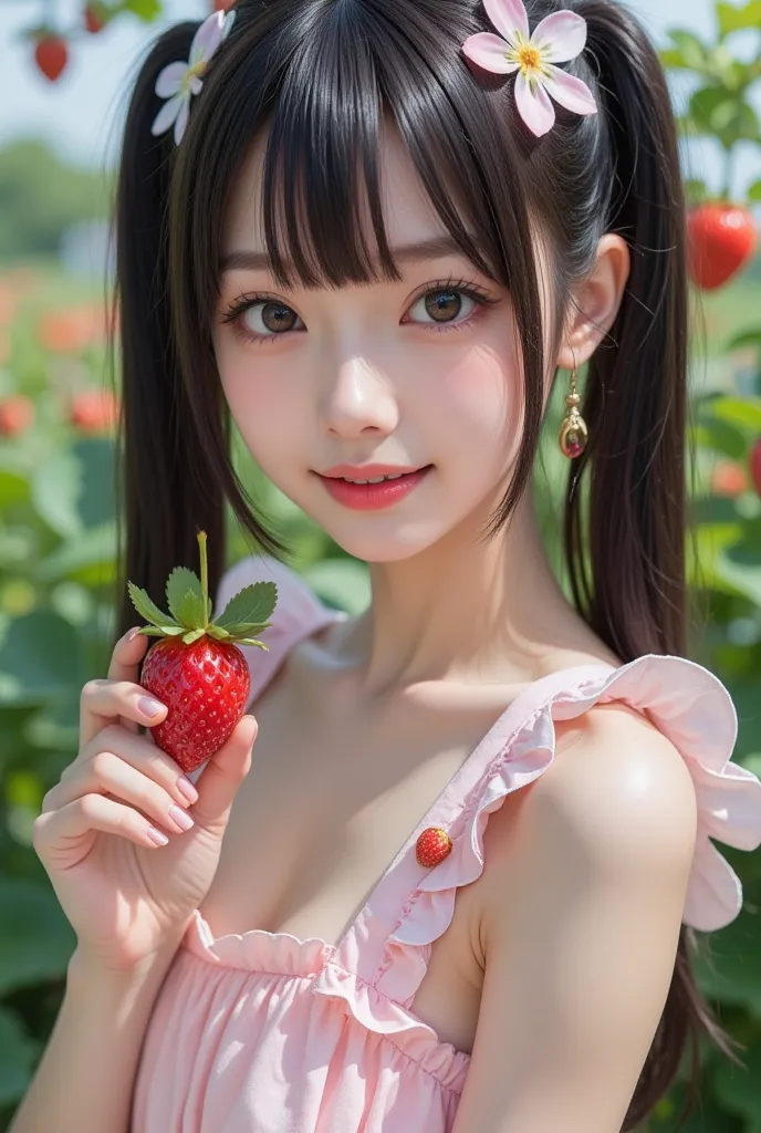 (extremely detailed, score_9, score_8_up, score_7_up, highest quality, ultra high quality, highest resolution, sharp focus, 8K UHD), Fantastic and realistic portrait of a petite very young Japanese woman, (((full body photo, slender legs visible))), happy ...