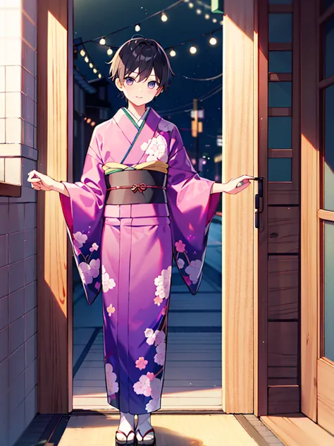 boy wearing kimono　165 cm boy　blue　pink