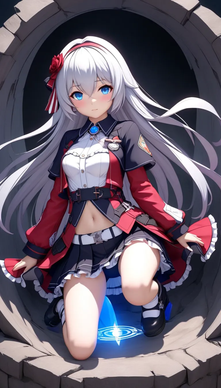 all back。all back、Delisa Apocalis、Teresa Apocalypse、Collapse Academy、Teresa ApocalypseはCollapse Academyのキャラクター、Honkai Impact 3、Honkai Impact 3のキャラクター、Cross Weapon Bigger Than Your Height。 Silver Hair、 lolicon、 small tits、 Lolita、long hair caught in a hole、...