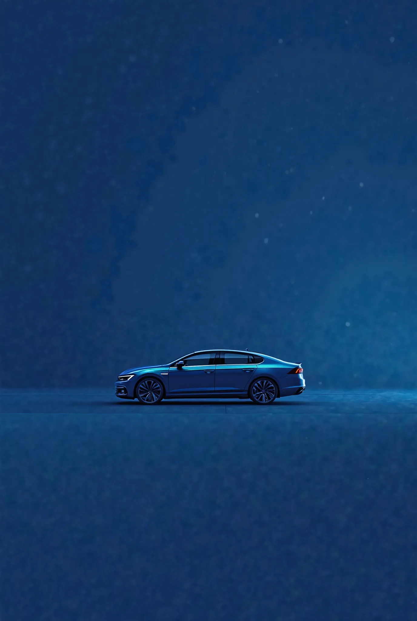 Can i have a vw modern car on a deep blue background 