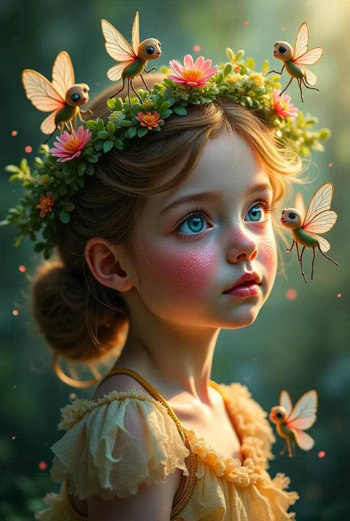 you can see the face of a girl , which little fairies do 3 size makeup