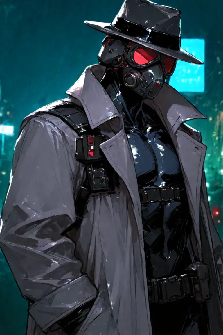 masterpiece, newest, absurdres, safe Solo, high detailed, male, handsome masculine male. Masculine male. Handsome Male, red lenses, red goggles, night vision goggles, faceless, hidden face, villain, black fedora, black crop top, tactical gear, mask, gasmas...