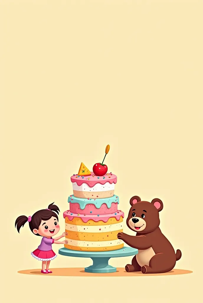 Marsha and bear cartoon one layer cake design
