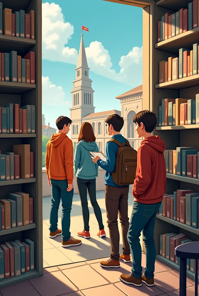 

Scene 5:

The students, though uncertain at first, start collaborating. Sarah and Max create a big poster together, while others search the library for books.

Sarah: "I actually learned a lot from the library today!"

Max: "And talking to people gave me...