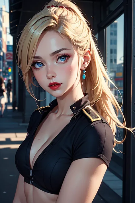 Incomparable masterpiece, ultra-realistic 8k CG, perfect artwork, ((perfect female image)), mature woman, slender waist, seductive, clean, beautiful face, {extremely delicate and beautiful girl} , 8k wallpaper, {{{Masterpiece}} }, 1girl, blonde hair, blue ...