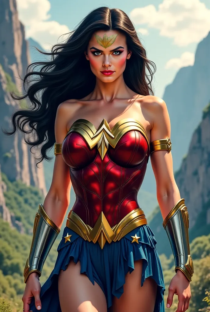 Put this face on wonder woman of Dc comics