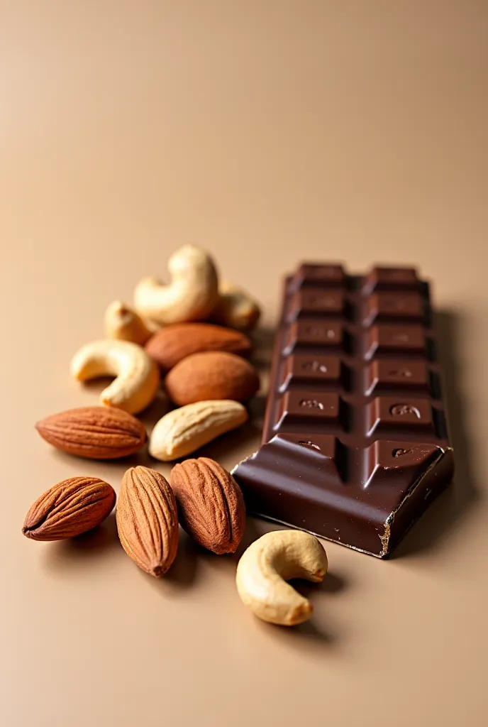 A handful of nuts and dark chocolate 85%.