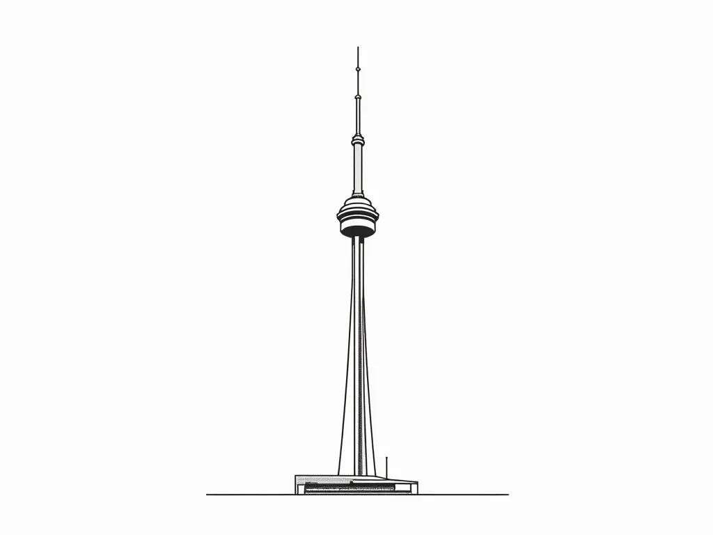 simple line art of a toronto cn tower