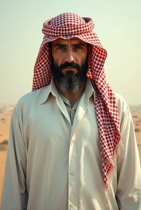 Isaiah from the movie Peaky Blinders is wearing a white sheikh outfit