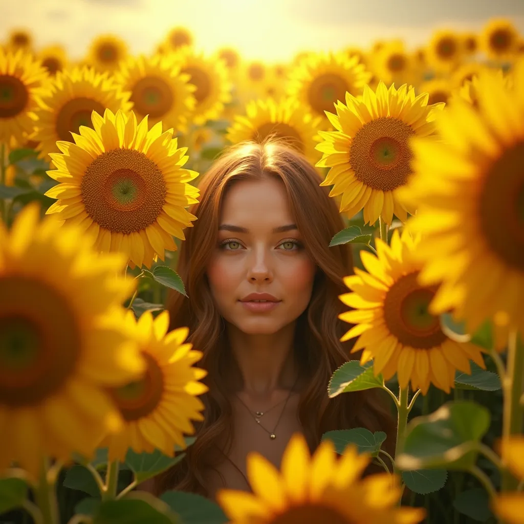 Create logo of a woman's face among sunflowers written underneath Heroines of Faith are like Sunflowers 