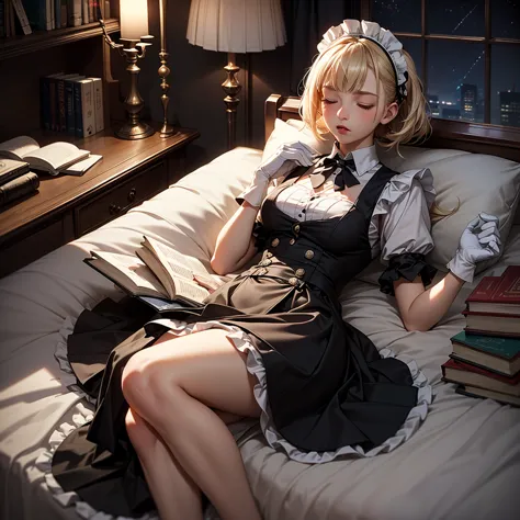 score_9, score_8_above, score_7_above, score_6_above, score_5_above, score_4_above, source animated, only focus, 2 sisters maid girl , close her eyes, most beautiful maid girl, tired, laid collapse sleeping suddenly, clothes neat, pantimedias, blonde plati...