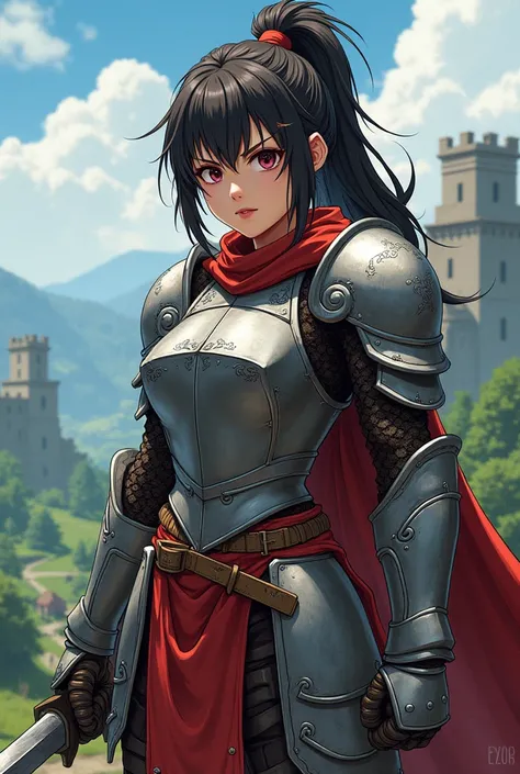 Strong angry tomboy girl knight anime