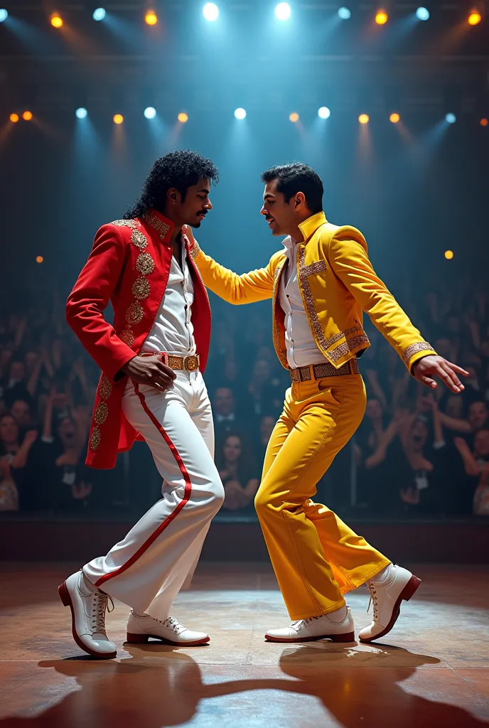 Michael Jackson dancing with Freddy Mercury 