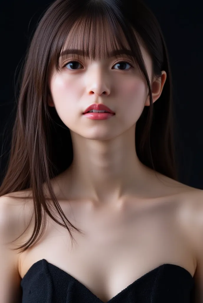  she wants to kiss,  masterpiece,   accurate, 超details, details, high quality,  Award winning , 最high quality, 16k, perfect anatomy, (  front view, upper body),  super high resolution hair , brown hair,  long hair, detailsな顔,  Realistic Textured Skin, focu...