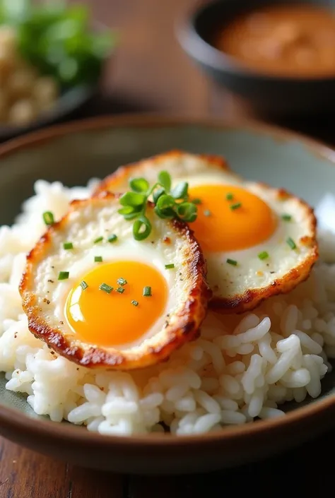 Rice dish with fried eggs