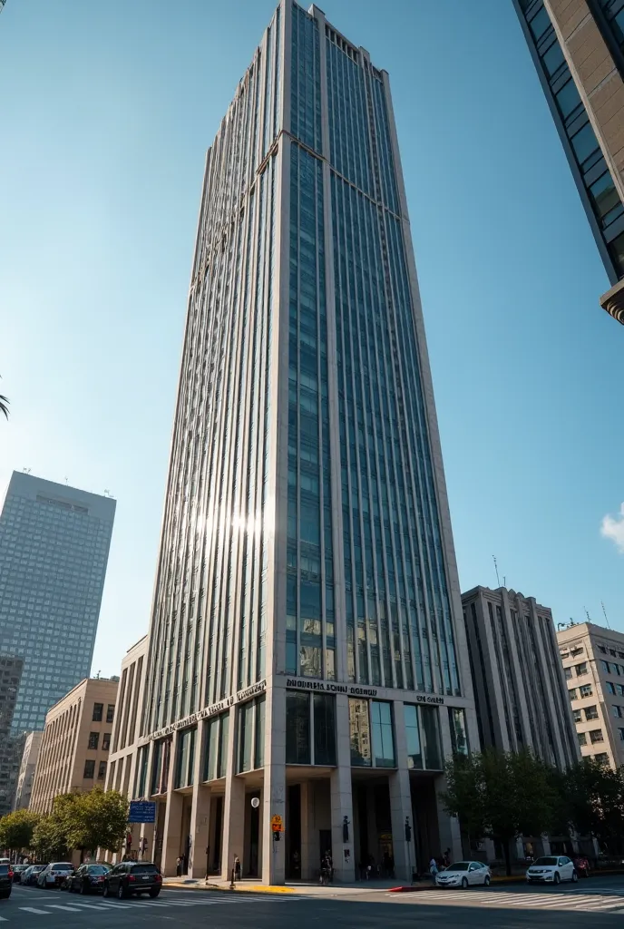 The much larger and larger city of Los Angeles has a 1,300 foot tall building in its downtown (la cual tiene el letrero de 'AMERICAN FEDERAL BANK' la cual es muy hermosa y tiene arquitectura de los 80's y la ciudad de los angeles se llama GRAND SEÑORA 