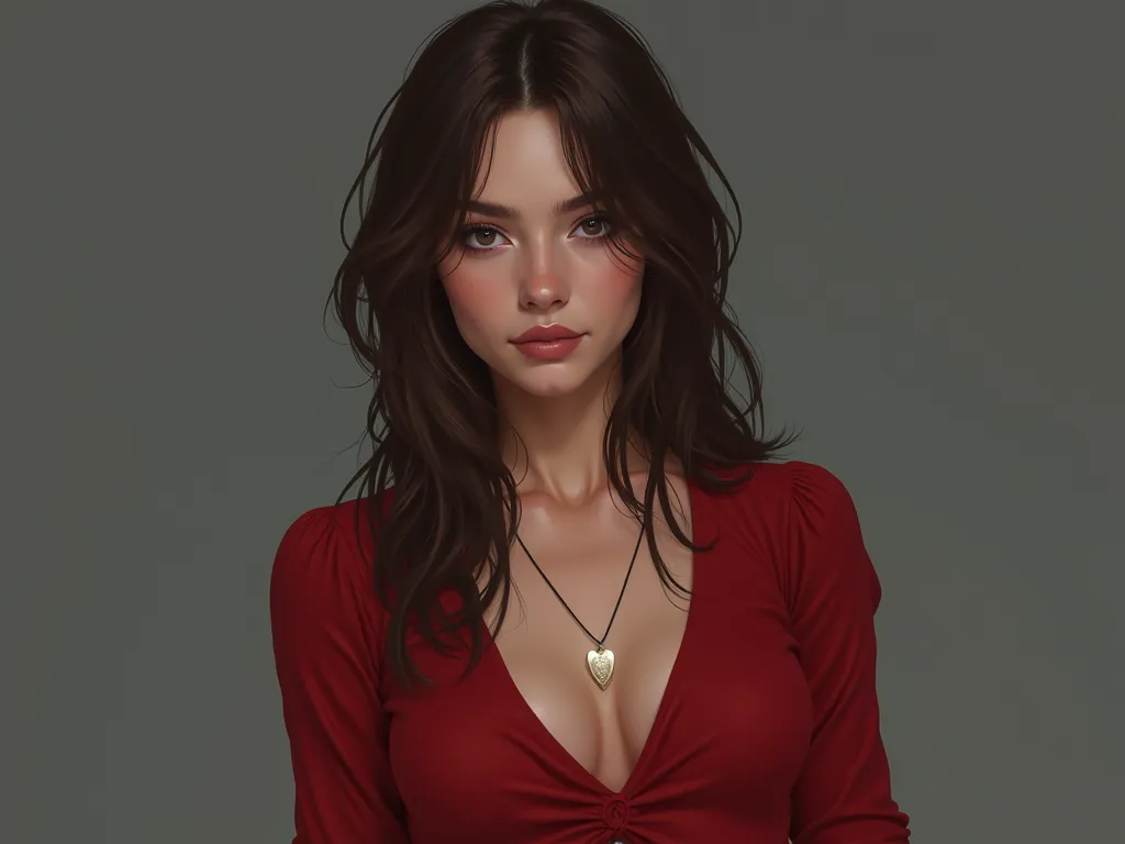 Style must be for a role-playing character from World of Darkness. He usually wears red. Ana is a 23 year old girl. Her appearance is youthful, although she dresses in a modern and sensual way.. their hair is brown, his black eyes. His look is happy. His a...