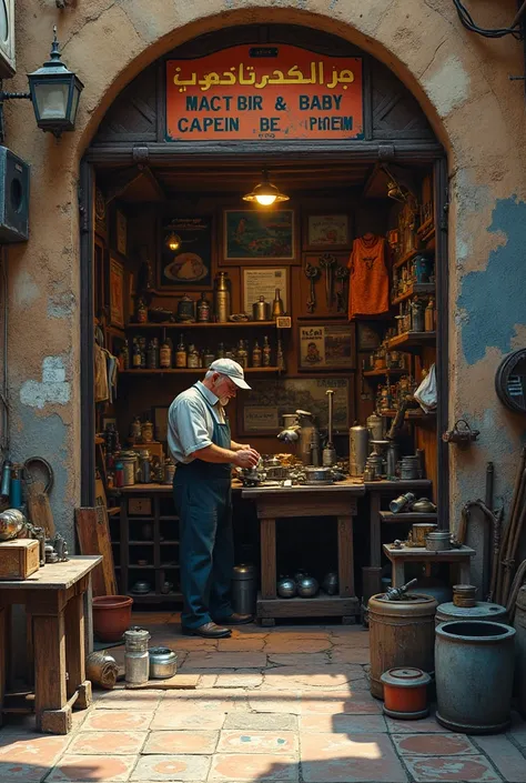 An old nostalgic mechanic shop located in a historic bazaar