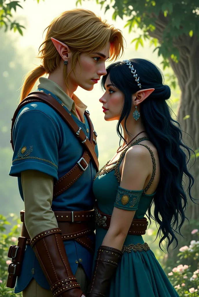 Link and Princess Zelda but both with their black hair color 