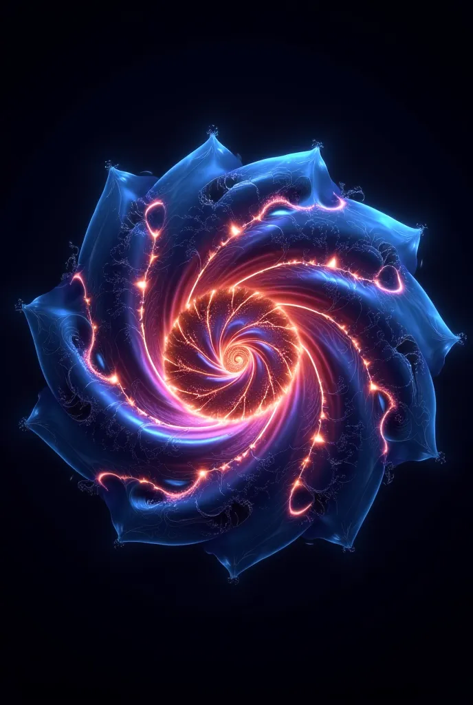 "An ultra-high-definition 8K image of a swirling fractal geometry pattern in motion. The patterns are made of glowing, rotating shapes that gradually shift in and out of each other, creating an illusion of infinite depth and movement. The colors of the fra...