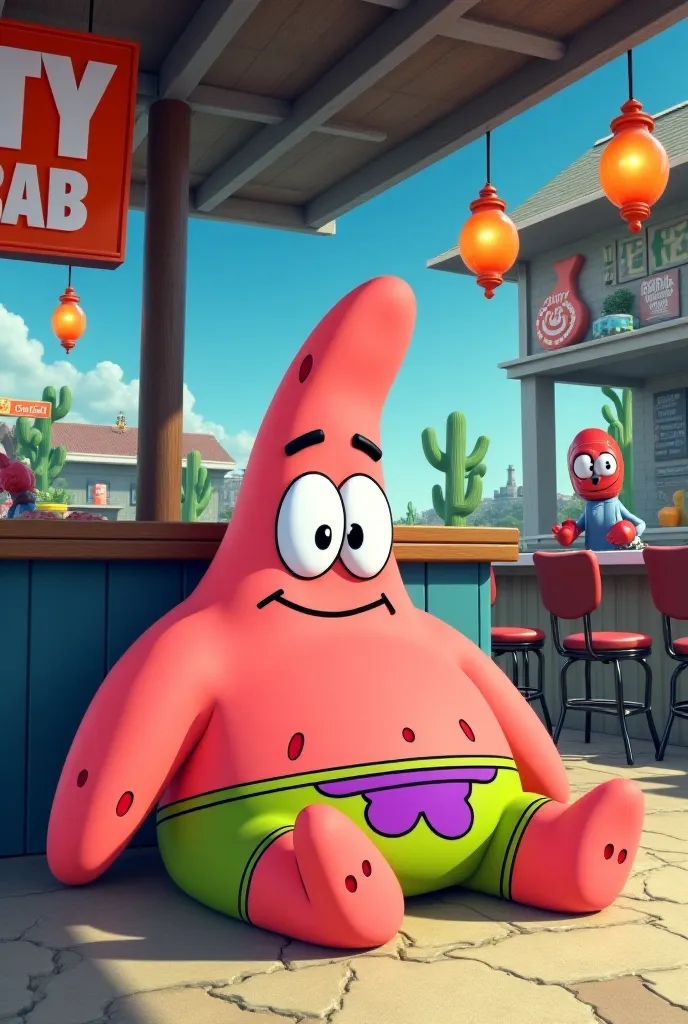 Make Patrick star in the Seri Cascudo SpongeBob cartoon restaurant