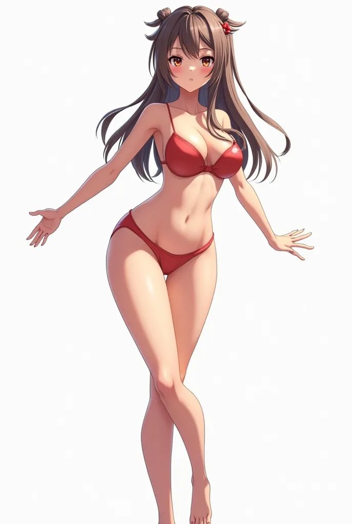 Waifu ecchi,  girl sexy, t-pose, white, full body, front, hot