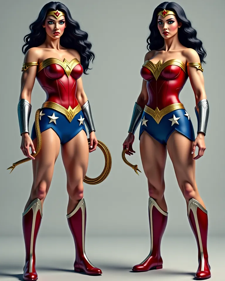 4 portraits hd de la même personne, wonderwoman