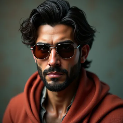 Realistic handsome boy 25 year old with shalwar qameez and sun glasses High Resolution, Masterpiece, Accurate, Anatomically Correct, Award Winning, Best Quality, Damaged, Detail, HD, High Details, High Quality, Quality, Retina, Super Detailed, Textured Ski...