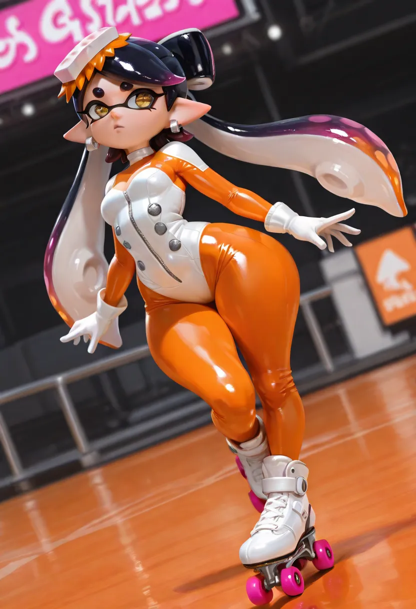 Masterpiece,Best Quality, beautiful eyes,callie form splatoon,cinematic lens effect, highly dramatic picture, ultra detailed, depth of field, huge hips,big booty, medium full length, 8k,small breast, ultra cute , ultra sexy, ultra bouncy, Dutch angle, ((bu...