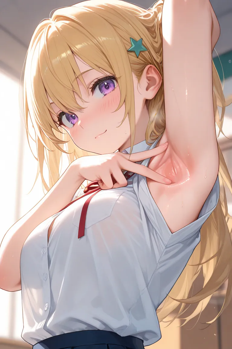 spread armpit,school girl