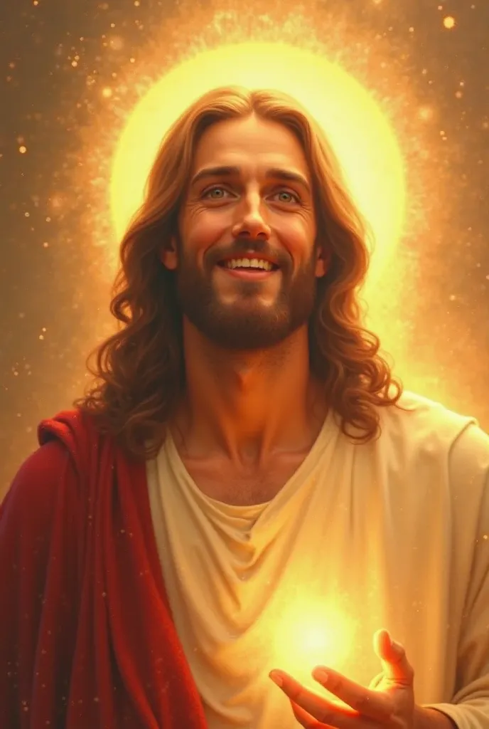 Smiling Jesus a lot of light