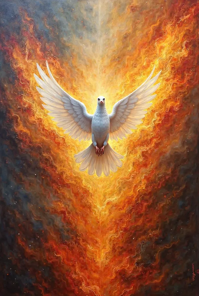 Flames of the Spirit with a dove 