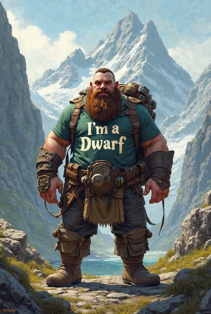 Create the same image as before and add the inscription I'm a Dwarf to the t-shirt