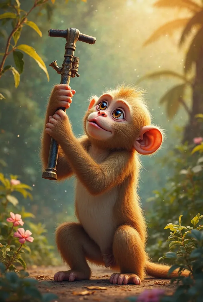 Monkey with bicycle pump