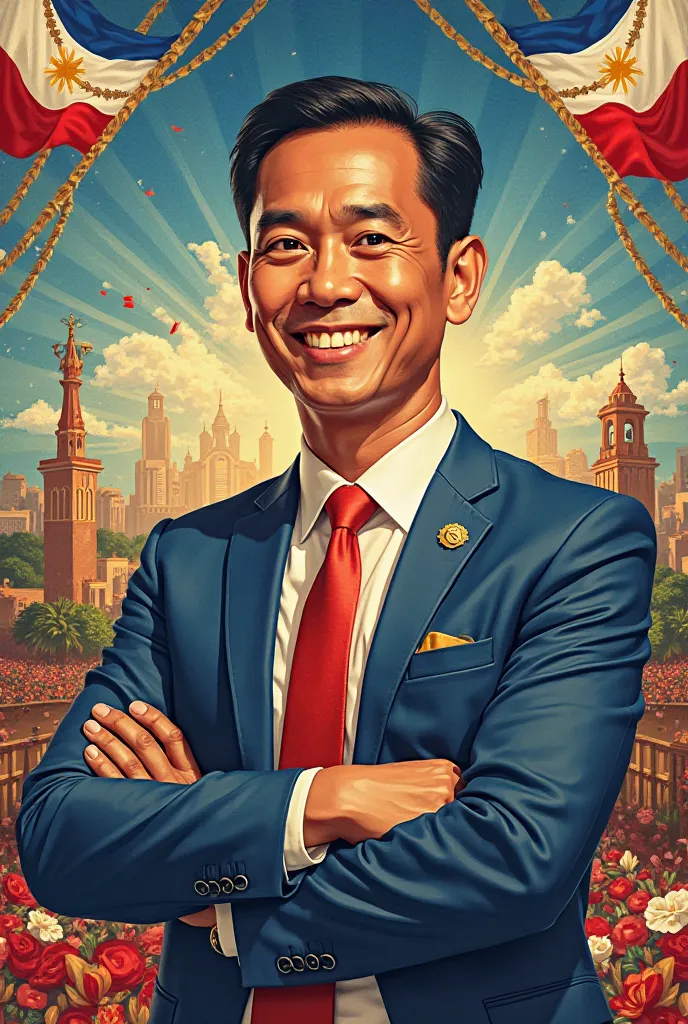 Poster of a Filipino Politician Running for a government position 