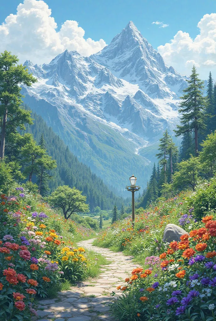 A garden in a high mountain