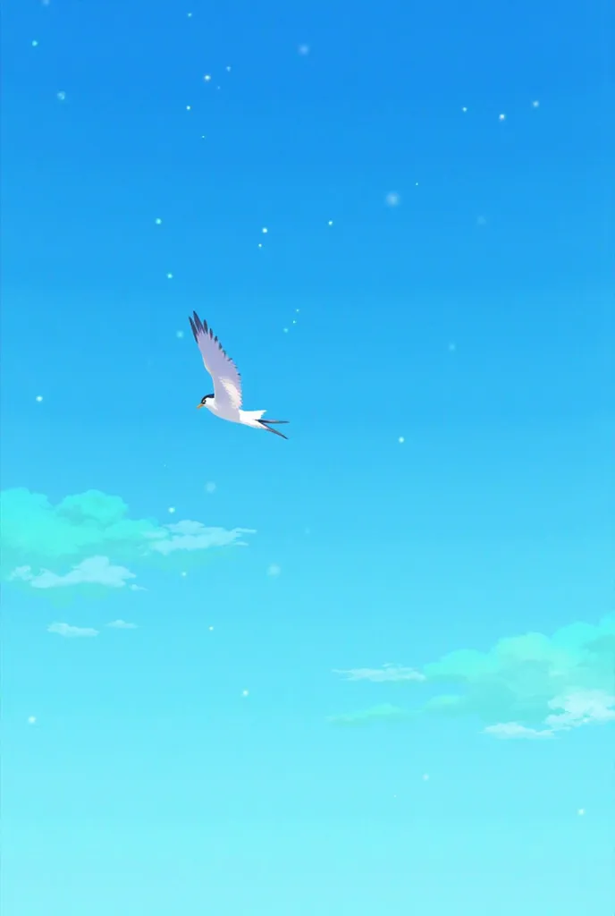 A beautiful blue sky with a bird 