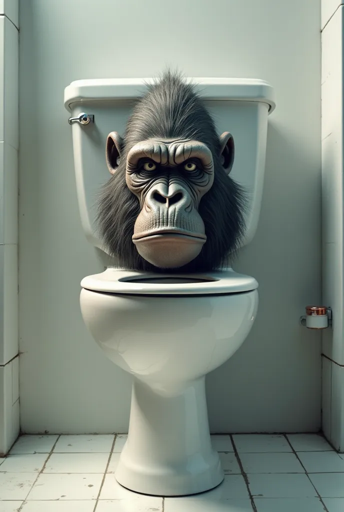 toilet with gorilla face