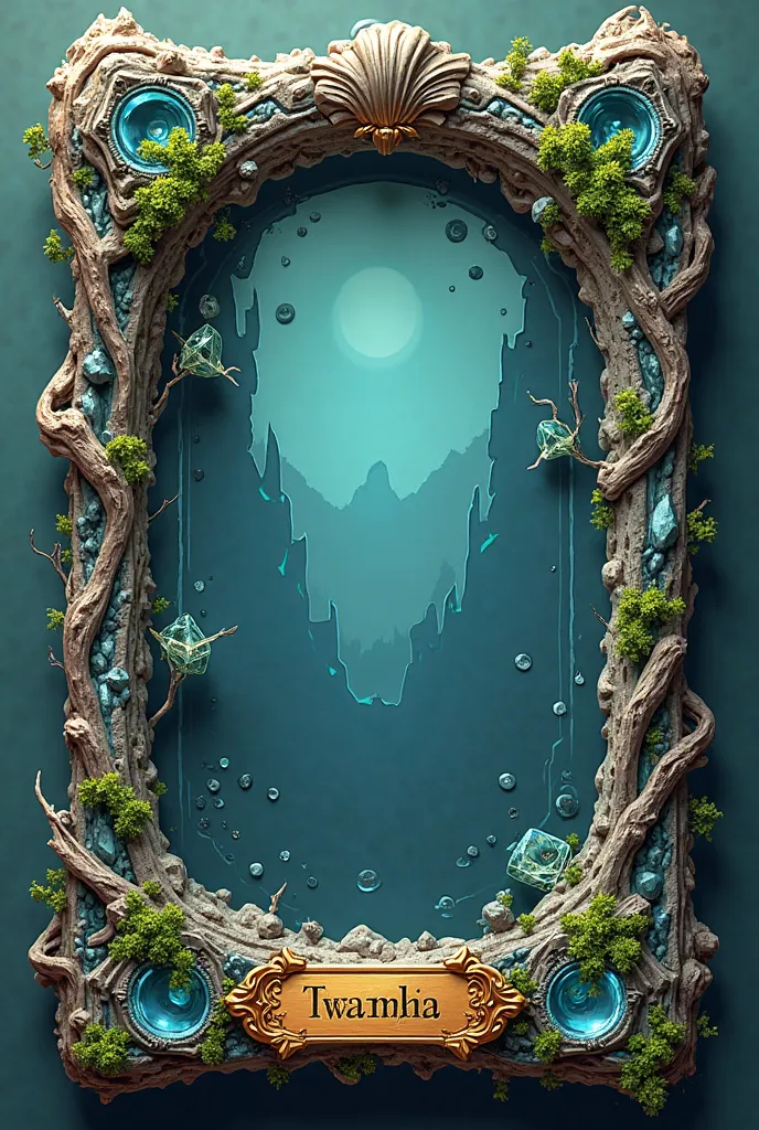 Design a 3D stylized Tarot card frame for an Earth Element character, using the structure and style of the provided ice-themed frame as a foundation.

The frame should exude a sense of ancient wisdom and natural stability, with textures that embody the Ear...