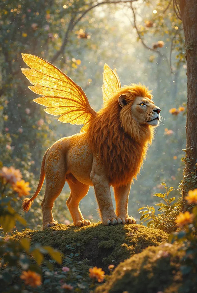 Make a hybrid animal who is combined Lion and honey 